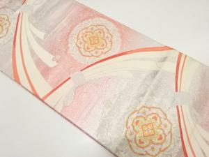 華紋に束ね熨斗模様織り出し　全通振袖用袋帯